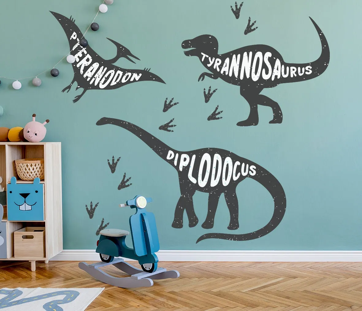 Dinosaury nálepky na stenu. Tyrannosaurus – Hravé nálepky na stenu pre deti