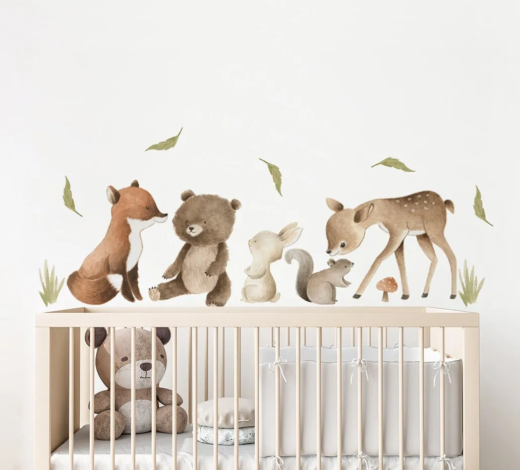 Lesné zvieratá Nástenná samolepka. Lesné zvieratá Nástenná – Hravé nálepky na stenu pre deti