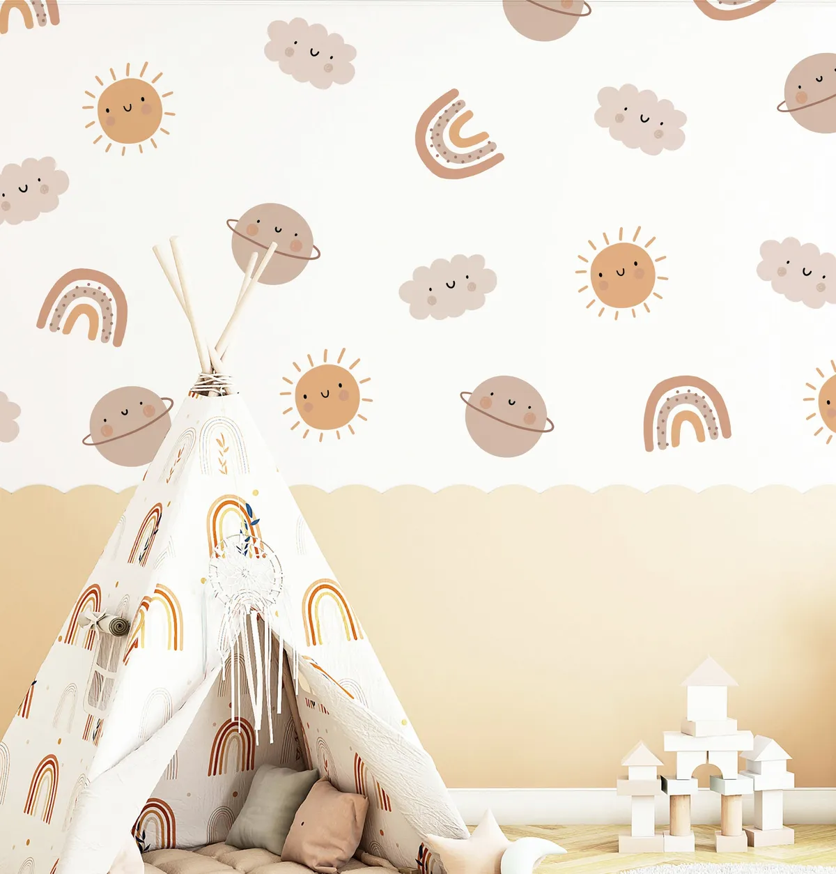 Nálepky na stenu Rainbows. Detskej izby – Samolepiace dekorácie na stenu