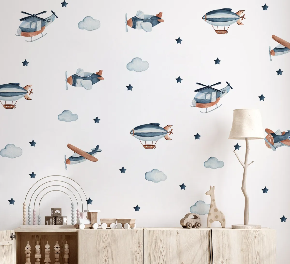Nálepky na stenu Lietadlá. Detskej izby – Samolepiace dekorácie na stenu