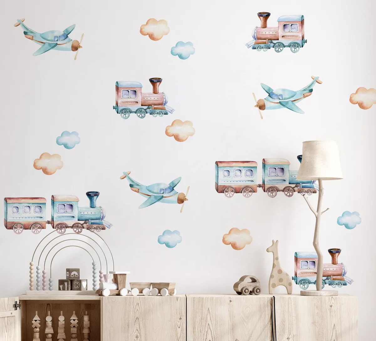 Vlaky nálepky na stenu. Peal & Stick – Samolepiace dekorácie na stenu