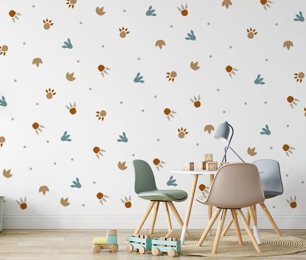 Kvetinové nálepky na stenu. Abstraktné kvetinové, pastelové kvetinové nálepky na stenu (6) – Kvetinové nálepky na stenu do interiéru