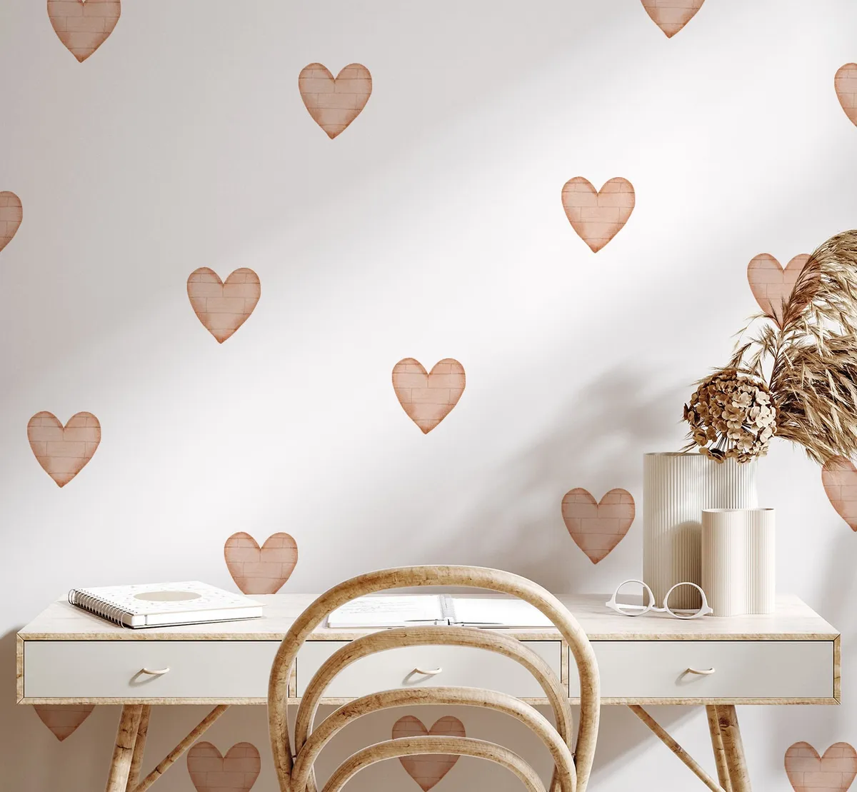 Srdcia Nálepky na stenu. Pastelové srdcia – Samolepiace dekorácie na stenu