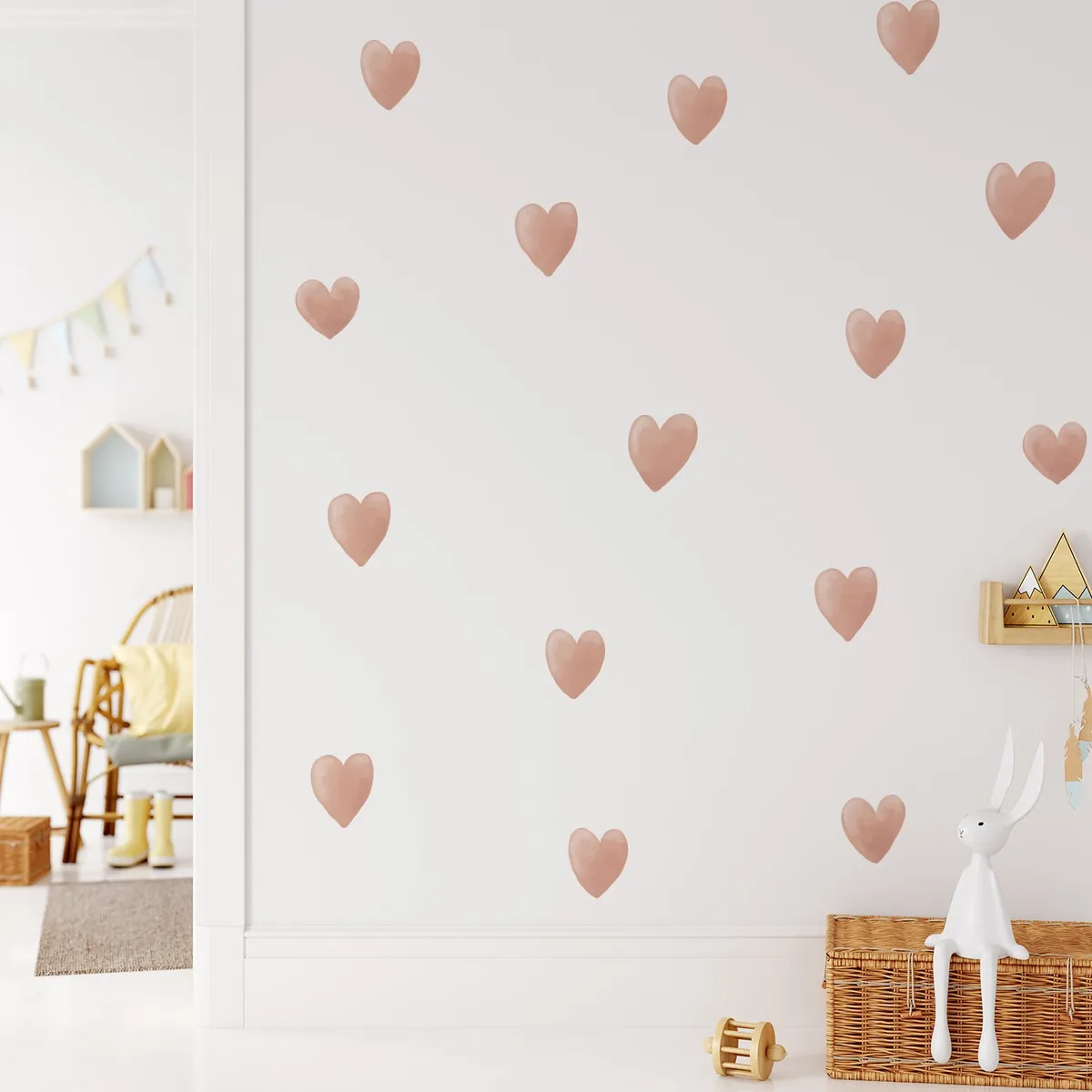 Srdcia Nálepky na stenu. Pastelové srdcia (2) – Samolepiace dekorácie na stenu