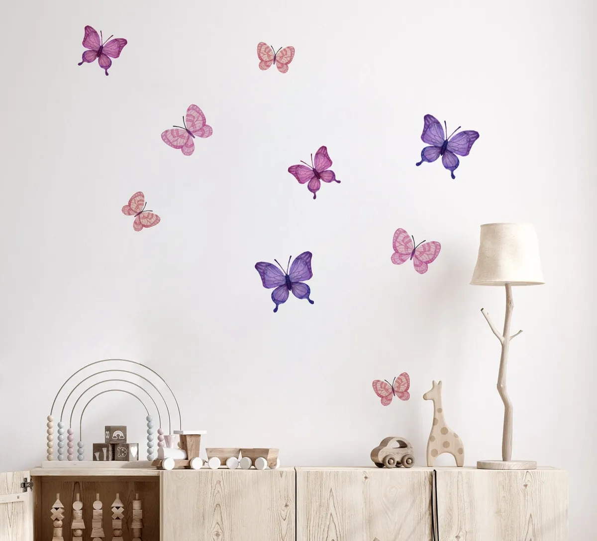 Motýľ Nálepky na stenu. Detská izba dekorácie – Samolepiace dekorácie na stenu