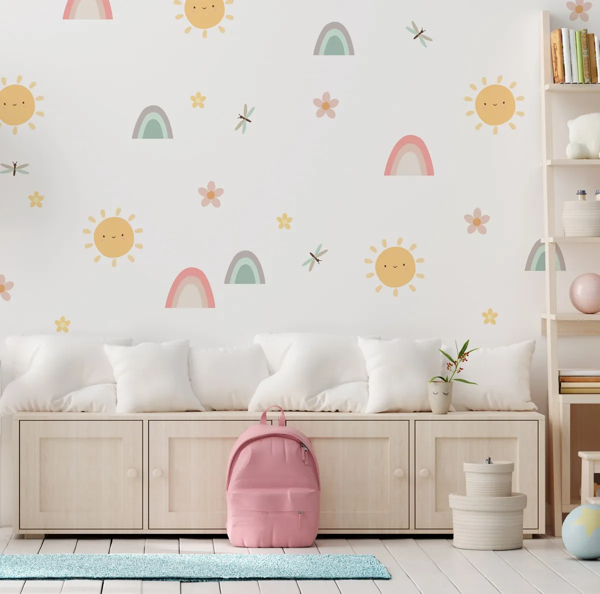 Dúhová nálepka na stenu. Pastelové dúhy (2) – Samolepiace dekorácie na stenu