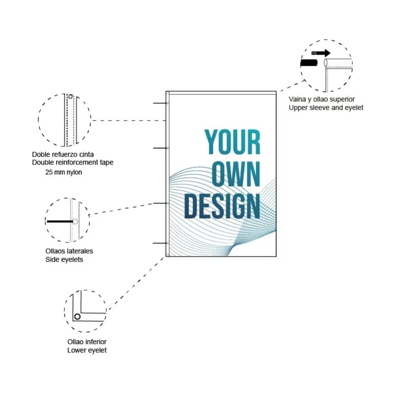 Vlajka s očkami a tunelom náhľad 2