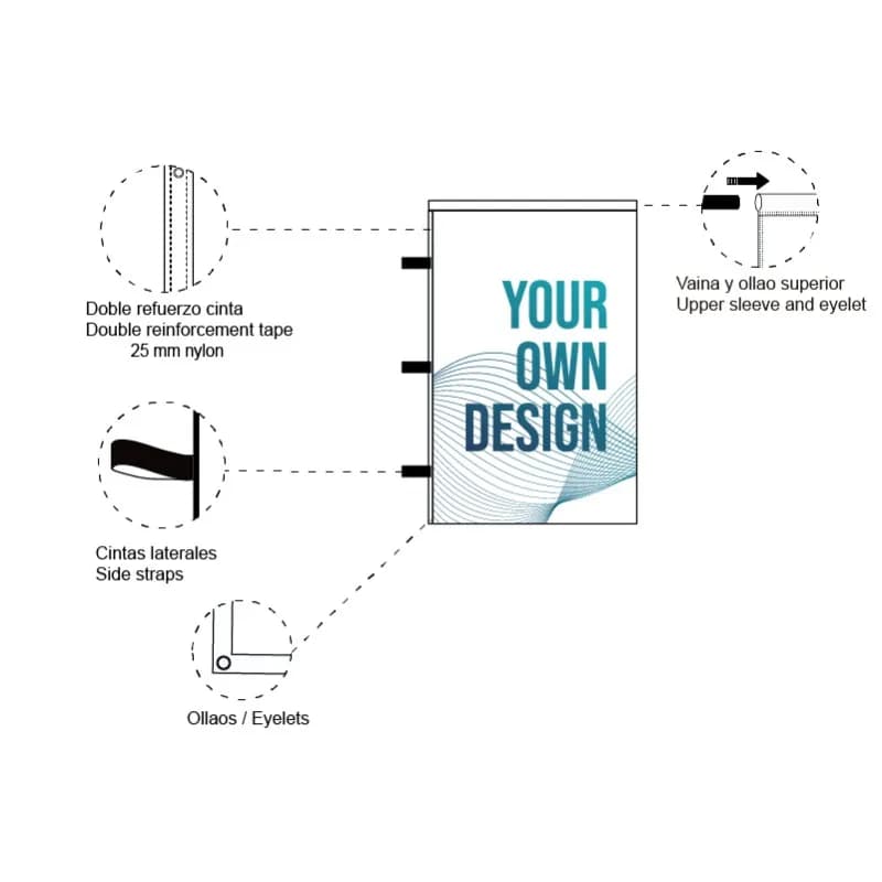 Vlajka s remienkami a tunelom náhľad 2