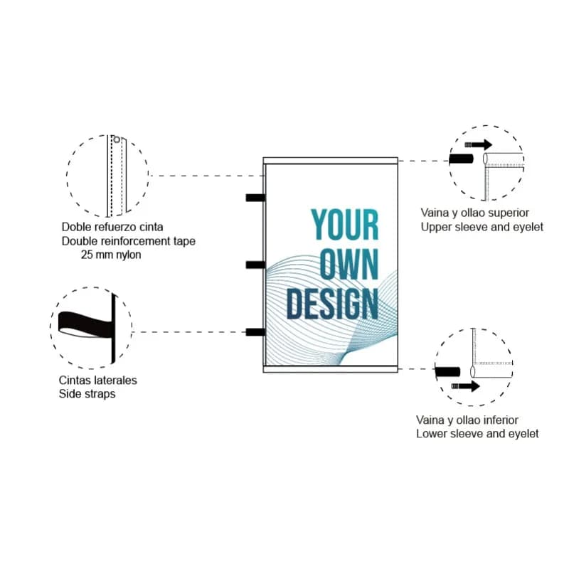 Vlajka s remienkami a tunelom náhľad 3