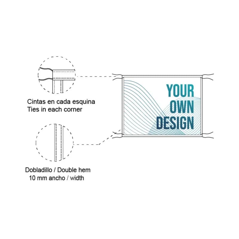 Vlajka s remienkami v každom rohu náhľad 3