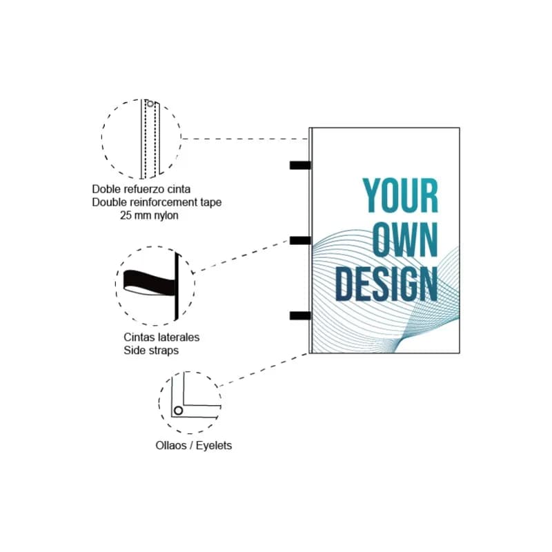 Vlajka s remienkami bez tunela náhľad 2