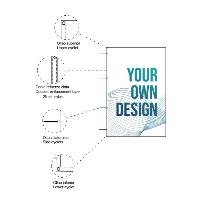 Vlajka s očkami bez tunela náhľad 2
