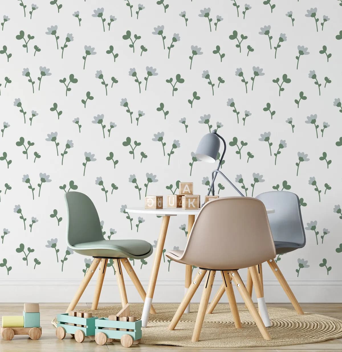 Kvetinové nálepky na stenu. Abstraktné kvetinové, pastelové kvetinové nálepky na stenu (2) – Kvetinové nálepky na stenu do interiéru