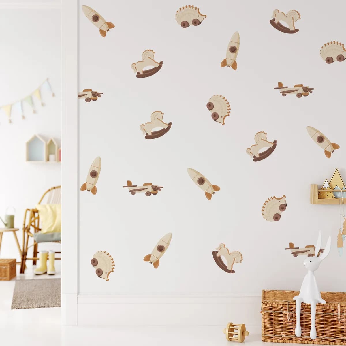 Rakety nálepky na stenu. Vesmírna loď – Samolepiace dekorácie na stenu