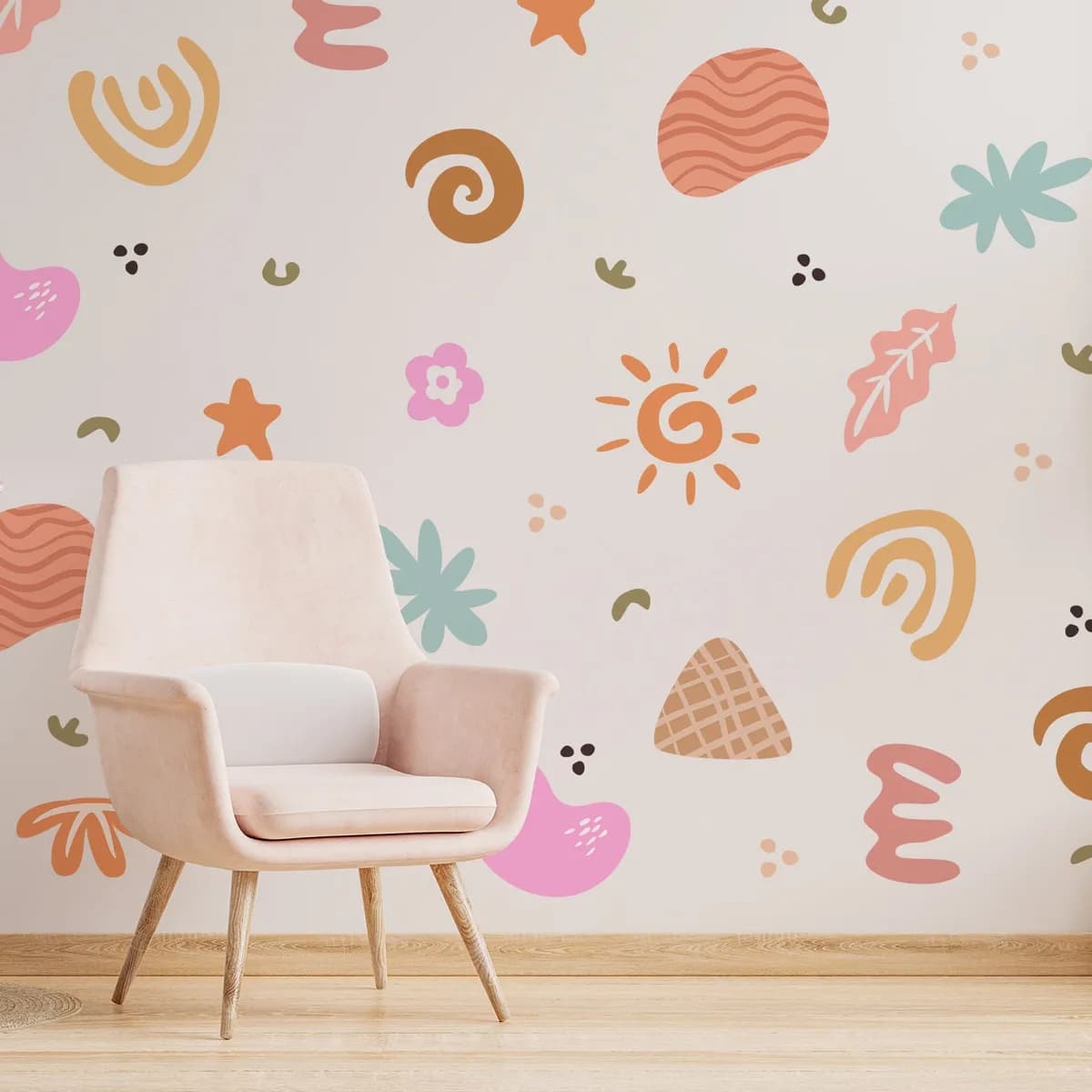 Samolepka na stenu. Abstraktné tvary (2) – Samolepiace dekorácie na stenu