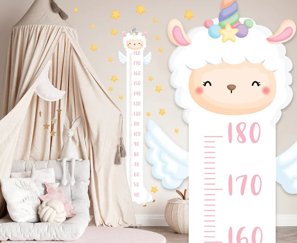 Nálepka na stenu s rastovým diagramom. Jednoduché odlepenie a nalepenie – Samolepiace dekorácie na stenu