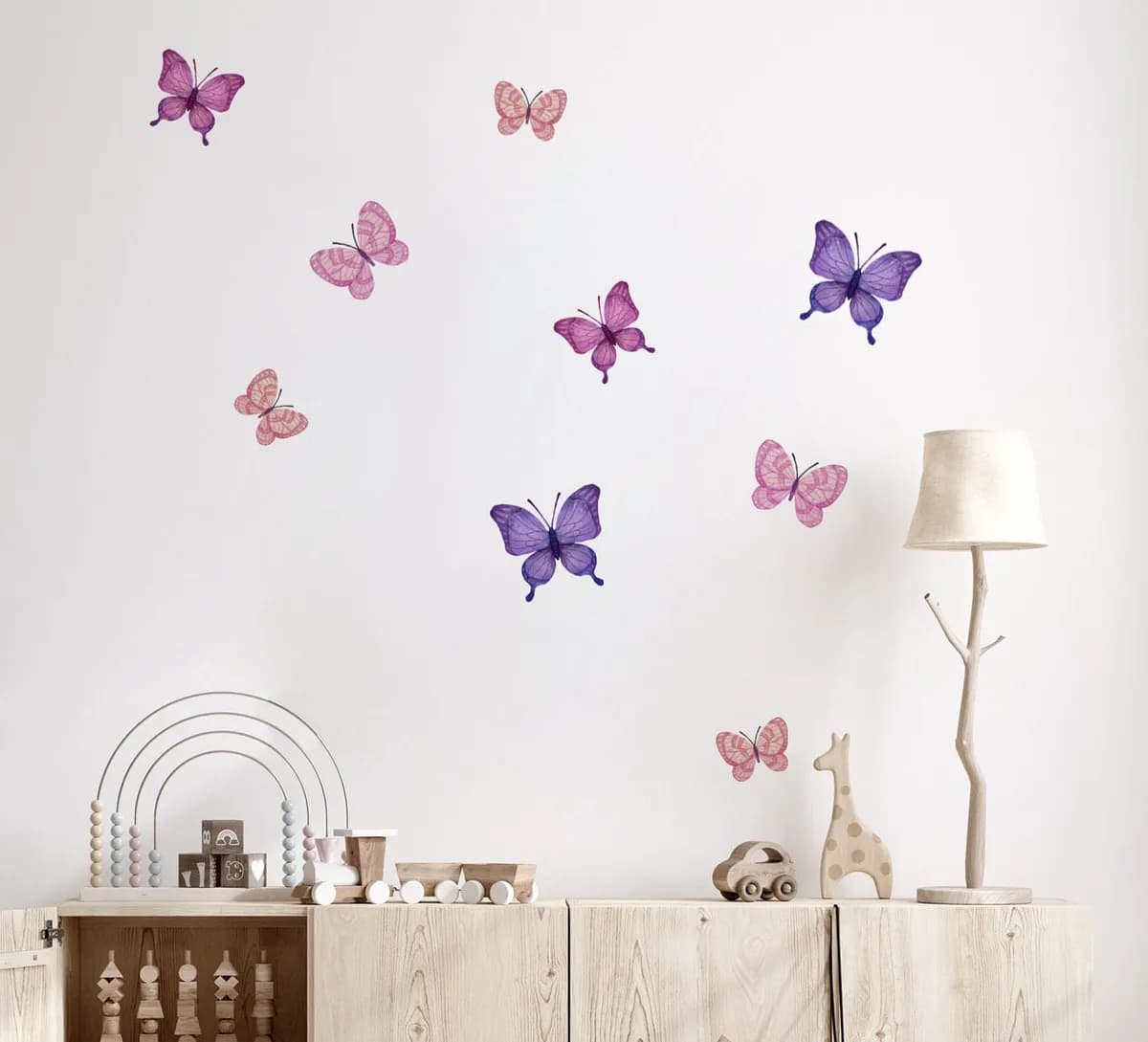 Motýľ Nálepky na stenu. Detská izba dekorácie – Samolepiace dekorácie na stenu