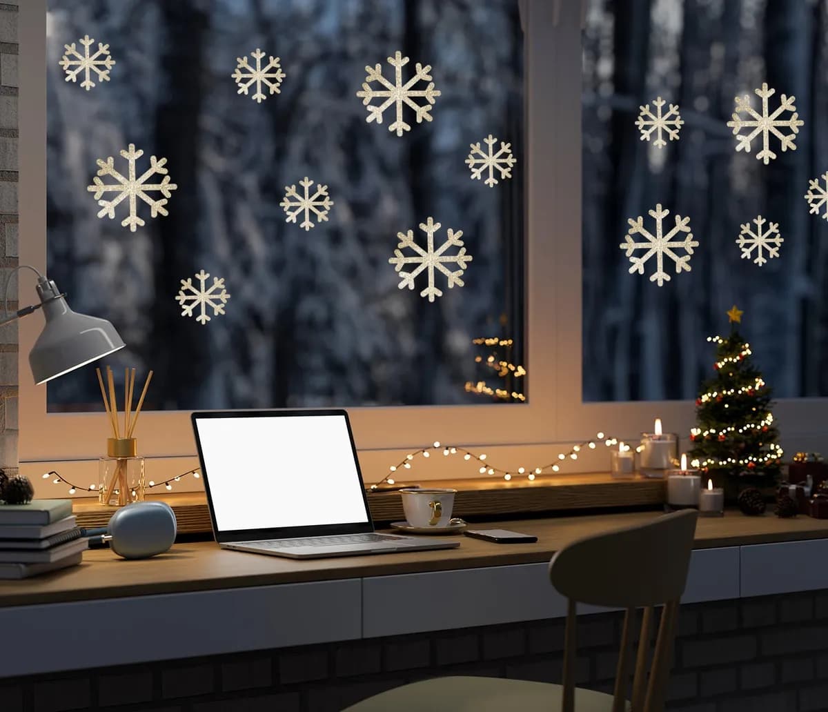 Vianočné nálepky na stenu. Jednoduché prestavenie (5) – Samolepiace dekorácie na stenu