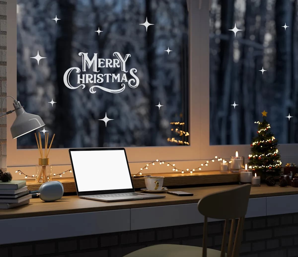 Vianočné nálepky na stenu. Jednoduché prestavenie (7) – Samolepiace dekorácie na stenu