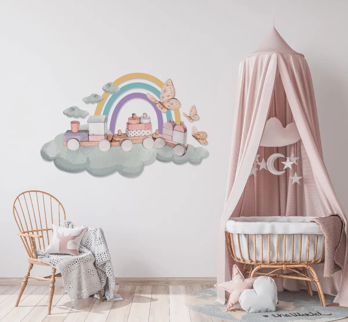 Dúhová samolepka na stenu. Detská izba dekorácie – Samolepiace dekorácie na stenu