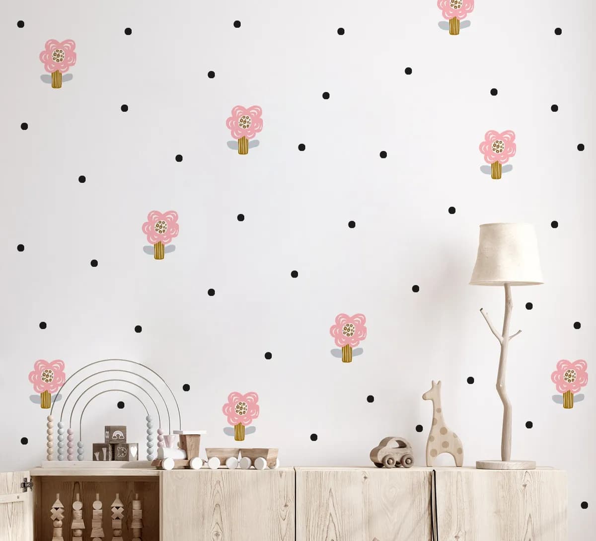 Kvetinové nálepky na stenu. Abstraktné kvetinové, farebné kvetinové nálepky na stenu – Kvetinové nálepky na stenu do interiéru
