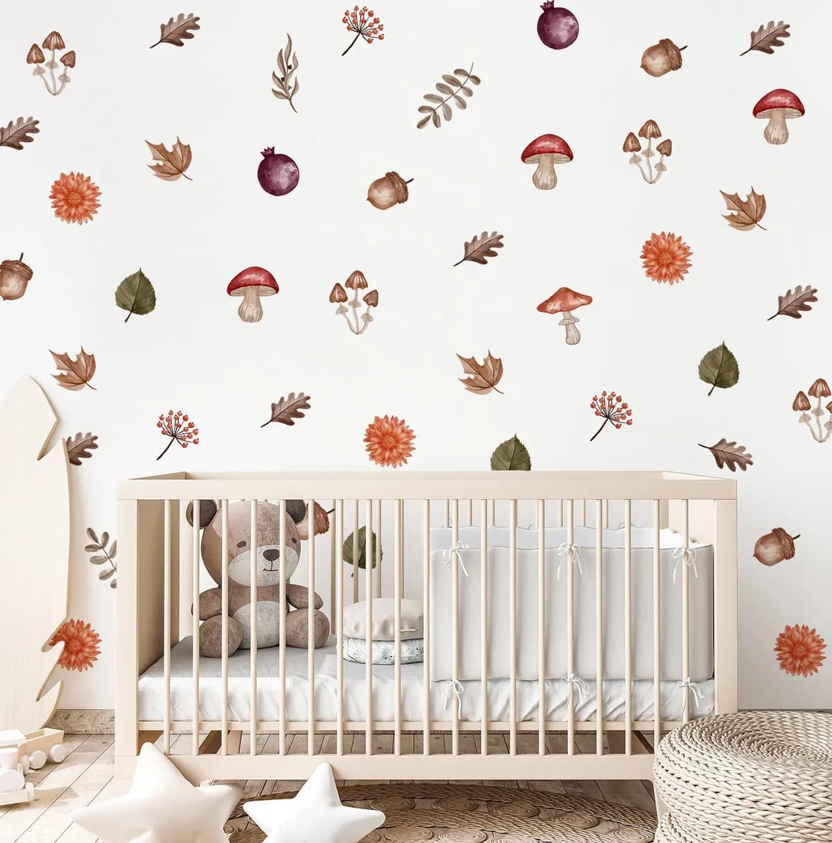 Kvetinové nálepky na stenu. Lesné kvetinové – Kvetinové nálepky na stenu do interiéru