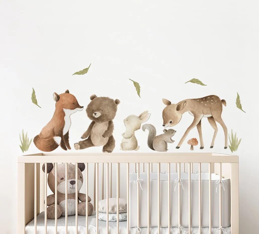 Lesné zvieratá Nástenná samolepka. Lesné zvieratá Nástenná – Hravé nálepky na stenu pre deti