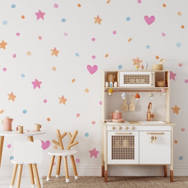 Srdcia a hviezdy Nálepky na stenu. Pastelové Srdcia – Nálepky na stenu s hviezdami a oblohou 2 Objednajte tlač online – rýchlo a bez starostí. Doručenie po celom Slovensku. Letáky, vizitky, bannery, billboardy a viac. - Pastelové hviezdy a obloha – jemná dekorácia, ktorá prinesie do izby pokoj a teplo.