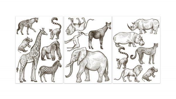 Nálepky na stenu Safari zvieratá. Divoké zvieratá (2) – Hravé nálepky na stenu pre deti 3 Objednajte tlač online – rýchlo a bez starostí. Doručenie po celom Slovensku. Letáky, vizitky, bannery, billboardy a viac. - Hravé zvieratkové a dinosaurové motívy pre deti – farebné a veselé nálepky na stenu.