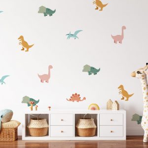 Dinosaury nálepky na stenu. Zábavné dinosaury (2) – Hravé nálepky na stenu pre deti