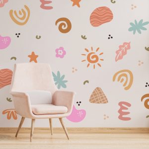 Samolepka na stenu. Abstraktné tvary (2) – Samolepiace dekorácie na stenu