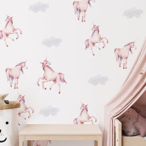 Nálepky na stenu jednorožec. Detskej izby – Samolepiace dekorácie na stenu
