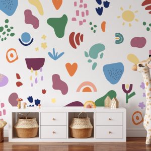 Samolepka na stenu. Abstraktné tvary (3) – Samolepiace dekorácie na stenu