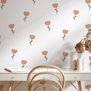 Kvetinové nálepky na stenu. Abstraktné kvetinové, pastelové kvetinové nálepky na stenu – Kvetinové nálepky na stenu do interiéru