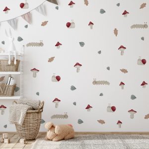 Kvetinové nálepky na stenu. S pastelovými kvetmi (2) – Kvetinové nálepky na stenu do interiéru