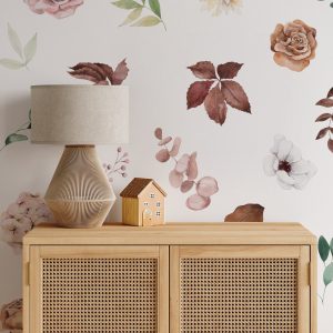 Obrovská sada nálepiek na stenu. Kvetinová lúka Boho štýl – Kvetinové nálepky na stenu do interiéru