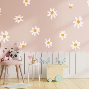 Kvetinové nálepky na stenu. Sedmokrásky – Kvetinové nálepky na stenu do interiéru