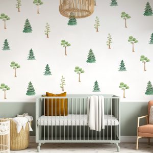 Kvetinové nálepky na stenu. Forest Trees – Kvetinové nálepky na stenu do interiéru