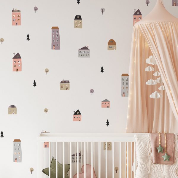 Nálepky na stenu vidiek. Domy a stromy – Samolepiace dekorácie na stenu 2 Objednajte tlač online – rýchlo a bez starostí. Doručenie po celom Slovensku. Letáky, vizitky, bannery, billboardy a viac. - Štýlové samolepiace nálepky na stenu – jednoduchá aplikácia, kvalitná tlač a dlhá životnosť.