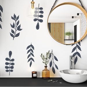 Boho Nálepky na stenu. Abstraktné listy – Samolepiace dekorácie na stenu