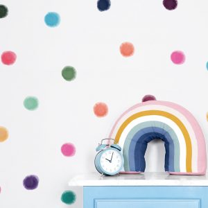 Bodky na stenu. Opakovane použiteľné odlepiť a nalepiť textilné – Samolepiace dekorácie na stenu