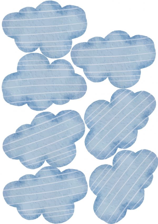 Nálepky na stenu s oblakmi. Modré akvarelové oblaky – Samolepiace dekorácie na stenu 2 Objednajte tlač online – rýchlo a bez starostí. Doručenie po celom Slovensku. Letáky, vizitky, bannery, billboardy a viac. - Štýlové samolepiace nálepky na stenu – jednoduchá aplikácia, kvalitná tlač a dlhá životnosť.
