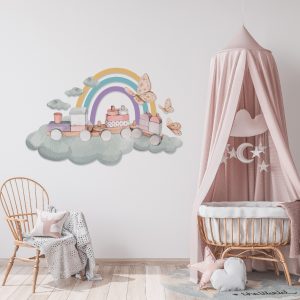 Dúhová samolepka na stenu. Detská izba dekorácie – Samolepiace dekorácie na stenu