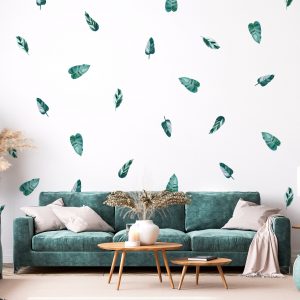 Kvetinové nálepky na stenu. Tropické listy – Kvetinové nálepky na stenu do interiéru