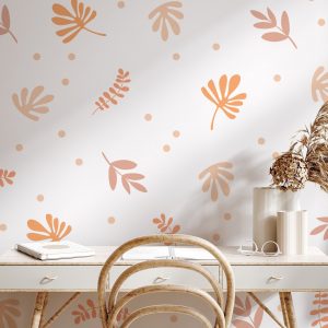 Kvetinové nálepky na stenu. S pastelovými kvetmi (3) – Kvetinové nálepky na stenu do interiéru