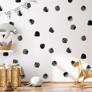 Bodky na stenu. Akvarelové bodky,  tmavé bodky na stenu – Samolepiace dekorácie na stenu