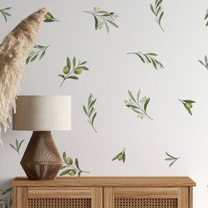 Kvetinové nálepky na stenu. Kvetinové Olive Grove – Kvetinové nálepky na stenu do interiéru