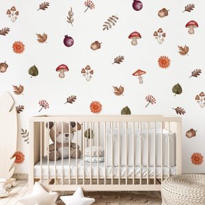 Kvetinové nálepky na stenu. Lesné kvetinové – Kvetinové nálepky na stenu do interiéru