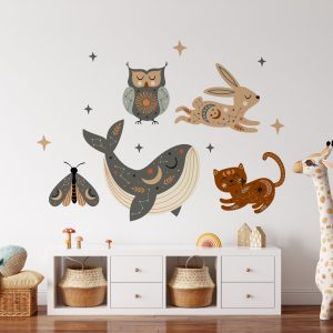 Nálepky na stenu zvierat. Sada nálepiek zvierat – Hravé nálepky na stenu pre deti