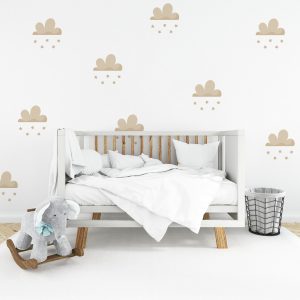 Boho Nálepky na stenu. Abstraktné mraky – Samolepiace dekorácie na stenu